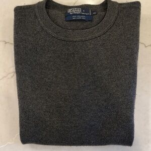 Polo Ralph Lauren Classic Crewneck Cashmere Charcoal Sweater